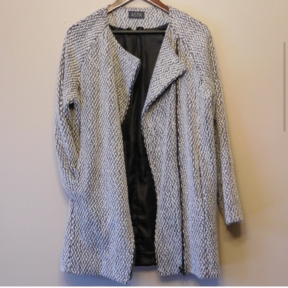 ASTR Black & White Long Coat